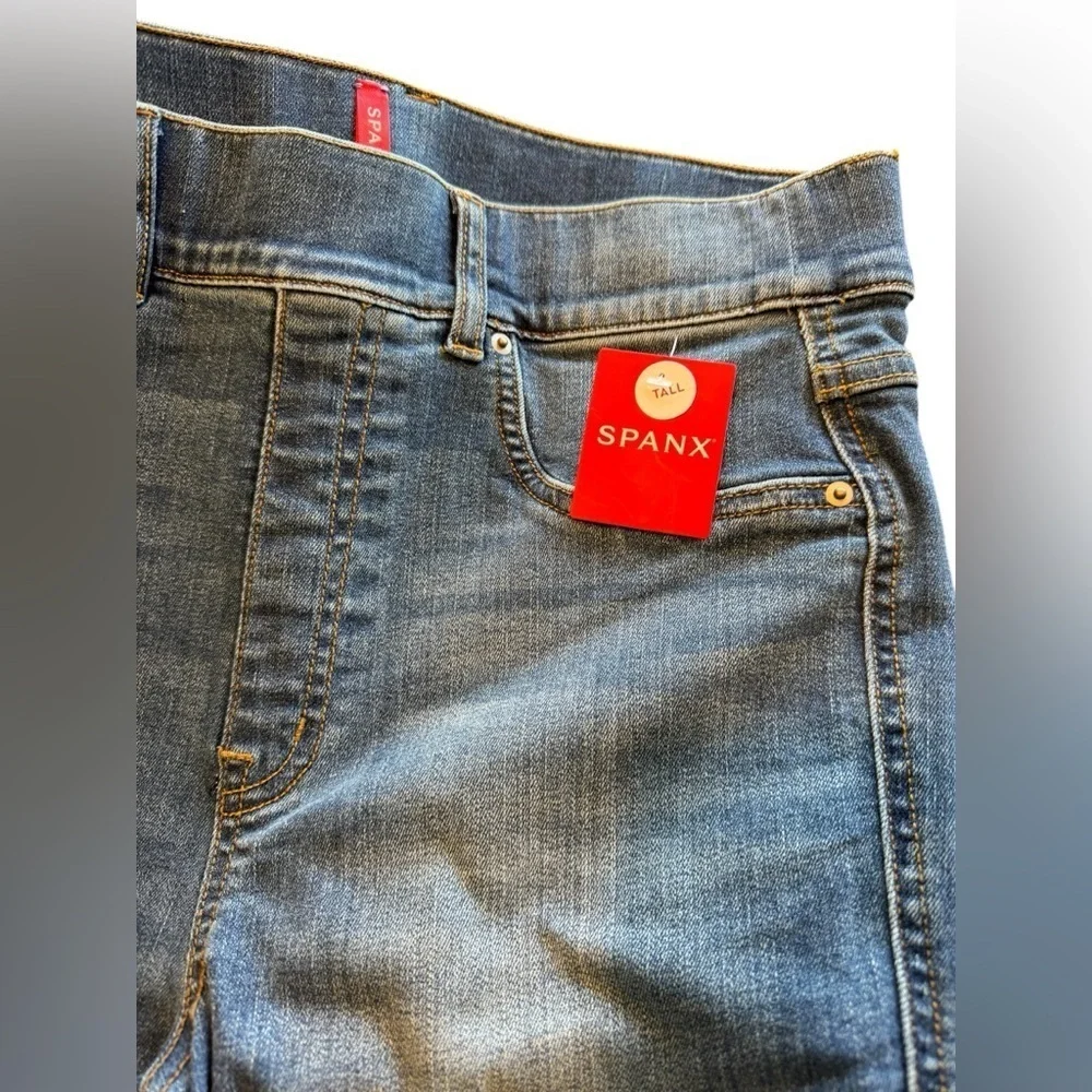 SPANX Straight Leg Jean Vintage Indigo Women’s Size Medium Tall - Picture 4 of 11